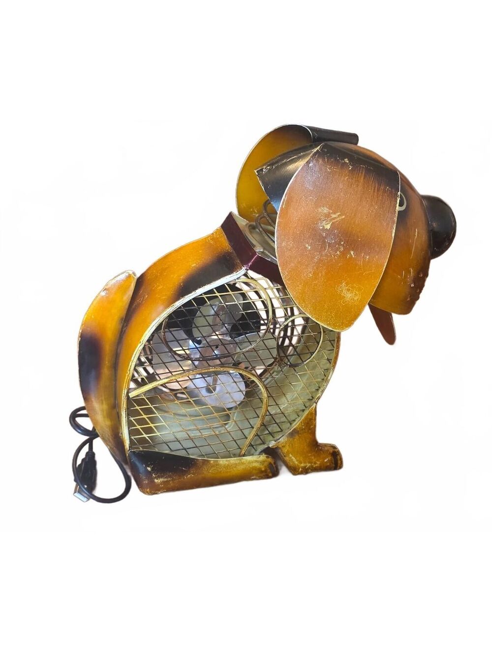 Deco Breeze Dog Figurine Metal USB Desk Fan
